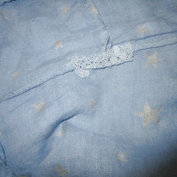 Linen Womens Jacket Size XL Pockets Full Zip Hoodie Long Sleeves Metallic Stars - Picture 8 of 12